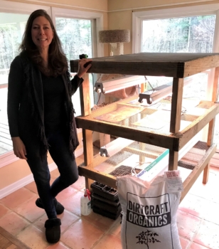 Devona Bell's homemade seed-starting shelf is perfect for her small-scale farm needs