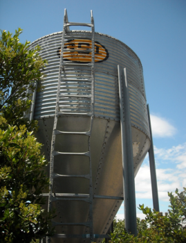 grain silo with ladder to access the top