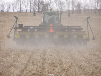 Seeding corn on May 6, 2008.